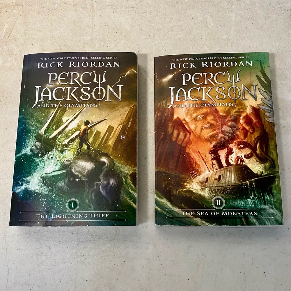 Percy Jackson & The Olympians Book Lot of 2 PB Lightning Thief & Sea of Monsters